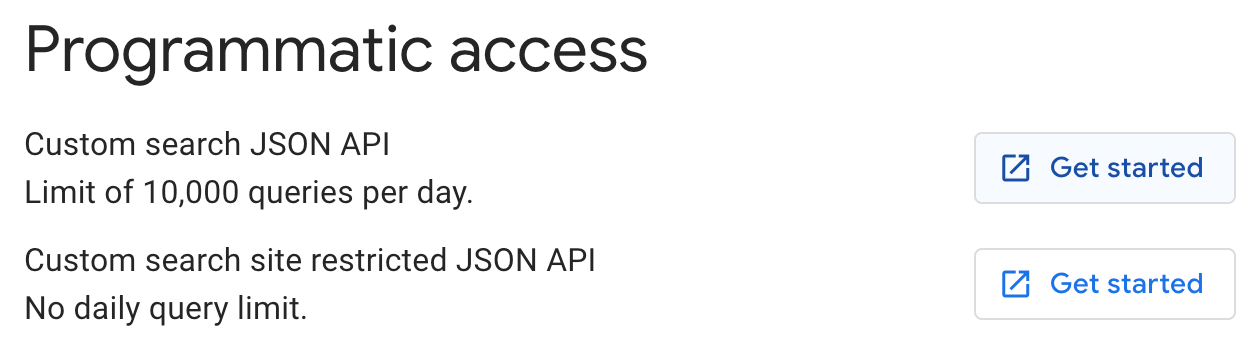 Programmatic access to JSON API