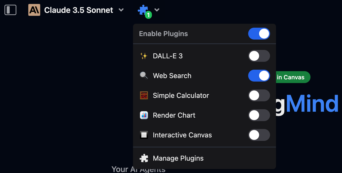 Web search plugin in TypingMind